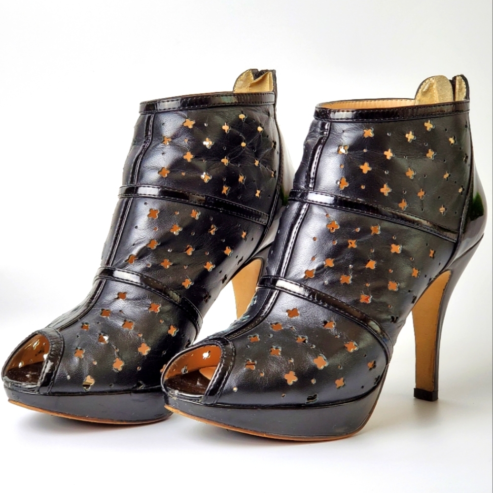 Sacha London Black Perforated Booties Size 6.5